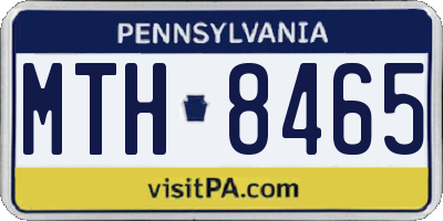 PA license plate MTH8465
