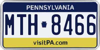 PA license plate MTH8466
