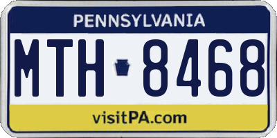 PA license plate MTH8468