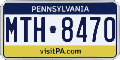 PA license plate MTH8470