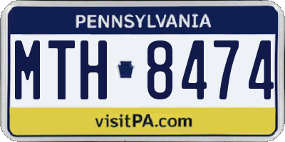 PA license plate MTH8474