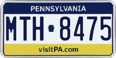 PA license plate MTH8475