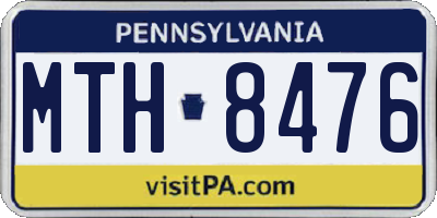 PA license plate MTH8476