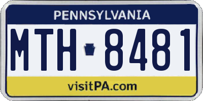 PA license plate MTH8481