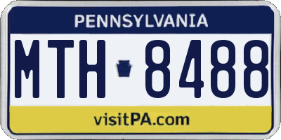 PA license plate MTH8488