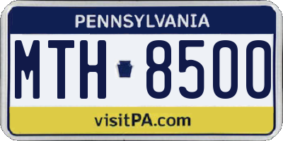 PA license plate MTH8500