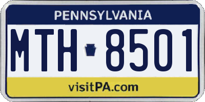 PA license plate MTH8501