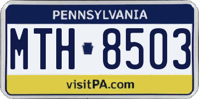 PA license plate MTH8503