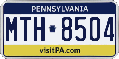 PA license plate MTH8504