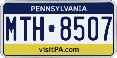 PA license plate MTH8507