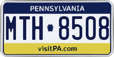 PA license plate MTH8508