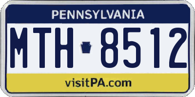 PA license plate MTH8512