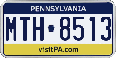 PA license plate MTH8513