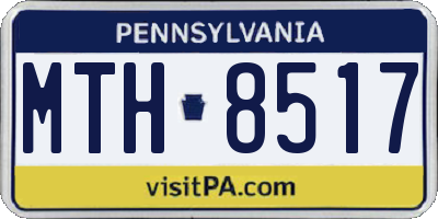 PA license plate MTH8517