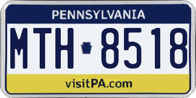 PA license plate MTH8518