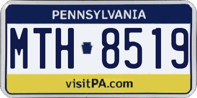 PA license plate MTH8519