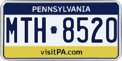 PA license plate MTH8520