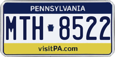 PA license plate MTH8522