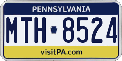 PA license plate MTH8524