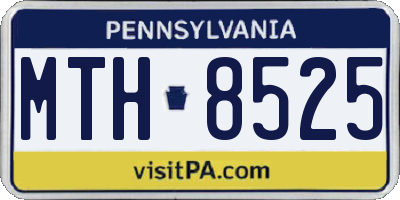 PA license plate MTH8525