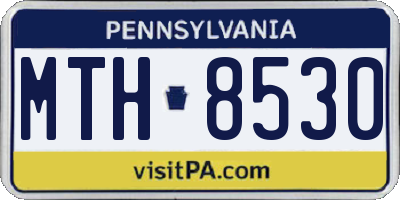 PA license plate MTH8530
