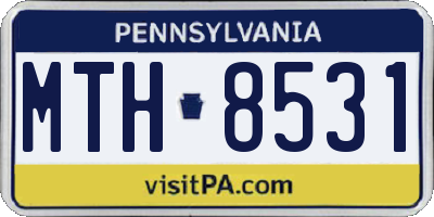 PA license plate MTH8531