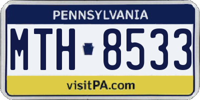 PA license plate MTH8533