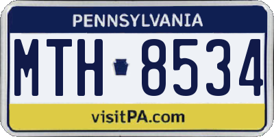 PA license plate MTH8534