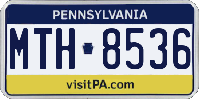 PA license plate MTH8536