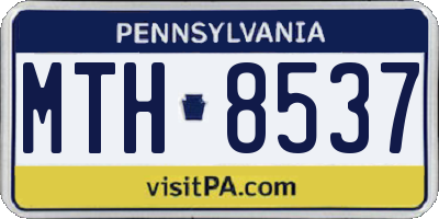PA license plate MTH8537