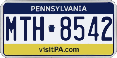 PA license plate MTH8542