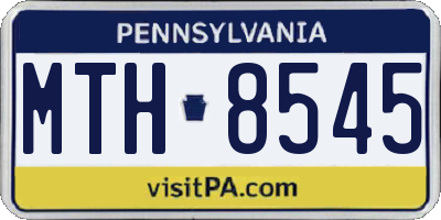 PA license plate MTH8545
