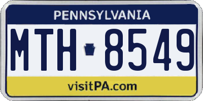 PA license plate MTH8549