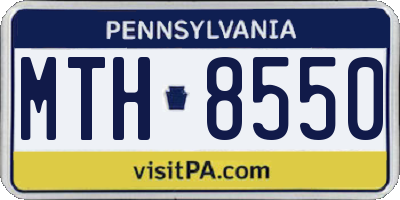 PA license plate MTH8550