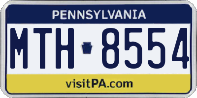 PA license plate MTH8554