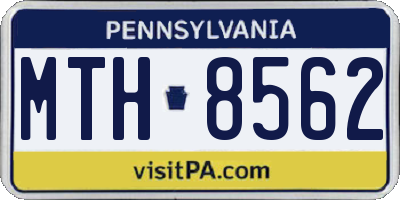 PA license plate MTH8562