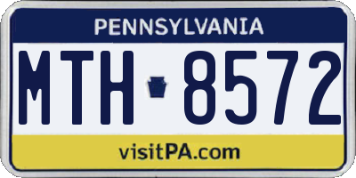 PA license plate MTH8572