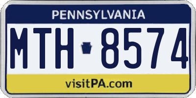 PA license plate MTH8574