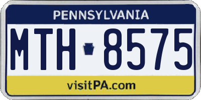PA license plate MTH8575