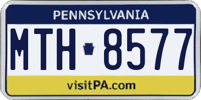 PA license plate MTH8577