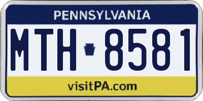 PA license plate MTH8581