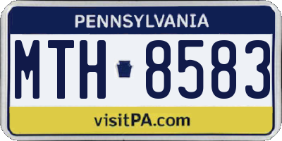 PA license plate MTH8583