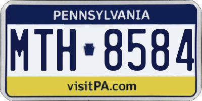 PA license plate MTH8584