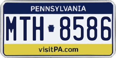 PA license plate MTH8586
