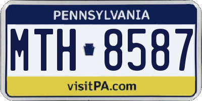 PA license plate MTH8587