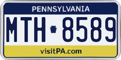 PA license plate MTH8589
