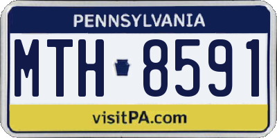 PA license plate MTH8591