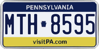 PA license plate MTH8595
