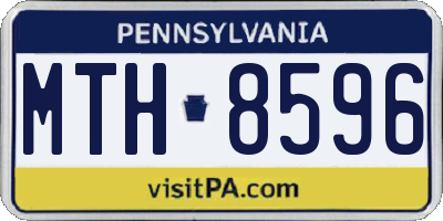 PA license plate MTH8596