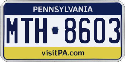 PA license plate MTH8603